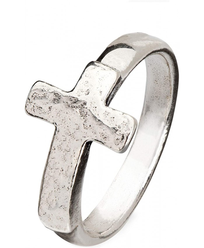 Joolala Simply Silvered Cross Ring 925 Sterling Silver Women Ring Elegant and Stylish Design – Various Models – Oxidized Finish – Ideal Promise Ring Anniversary