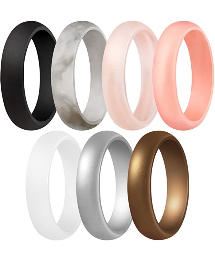 ThunderFit Women’s Silicone Wedding Ring - Rubber Wedding Band - 5.5mm Wide 2mm Thick