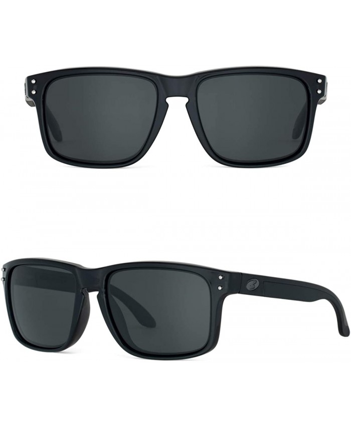 Bnus commander XL polarized sunglasses for men corning real glass lens Black Grey Polarized Polarized Size59mmXL