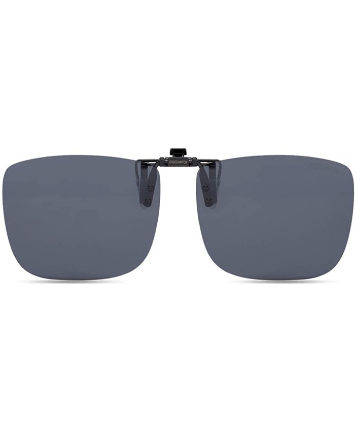 CAXMAN Polarized Clip On Sunglasses Over Prescription Glasses for Men Women 100% UV Protection Flip Up Grey Lens Extra Large