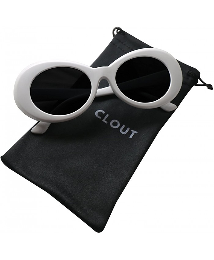 Clout Goggles HypeBeast Oval Sunglasses Mod Style Kurt Cobain White at  Women’s Clothing store