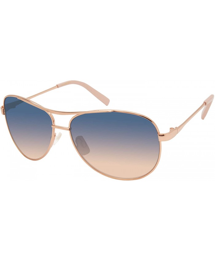 Jessica Simpson J106 Stylish Iconic UV Protective Metal Aviator Sunglasses | Wear All-Year | Glam Gifts for Women 59 mm Rose Gold