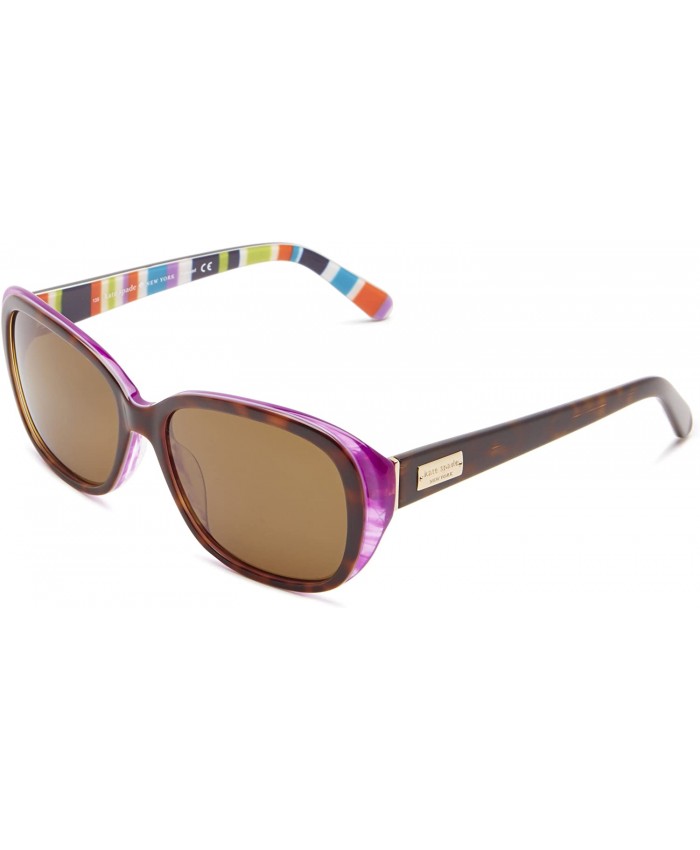 Kate Spade New York Women's Hilde Cat-Eye Sunglasses Tortoise & Purple Polarized 54 mm