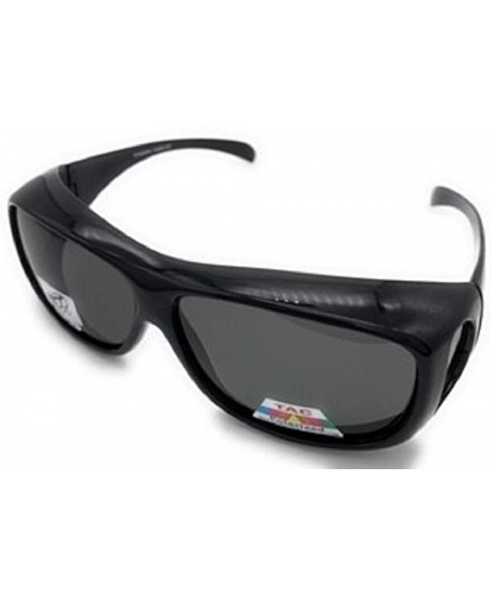 Polarized Fit Over Wear Over Reading Glasses Sunglasses Size Large Black 43299 Smoke