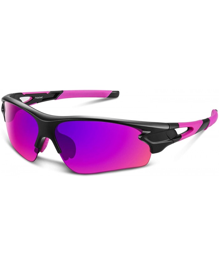 Polarized Sports Sunglasses for Men Women Youth Baseball Fishing Cycling Running Golf Motorcycle Tac Glasses UV400 Pink