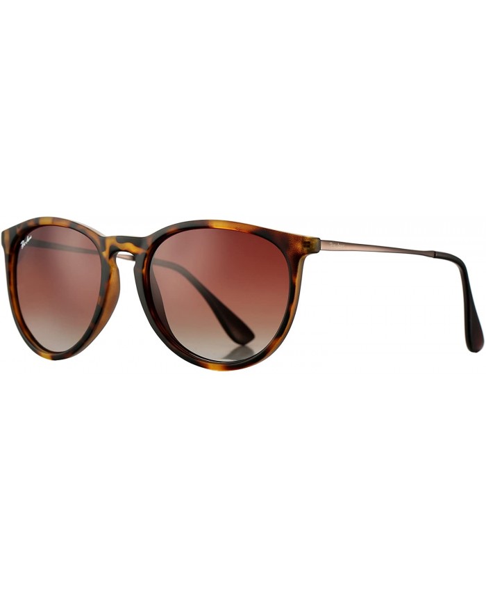 Polarized Sunglasses for Women Classic Round Style 100% UV Protection Tortoise; Gunmetal Brown Gradient