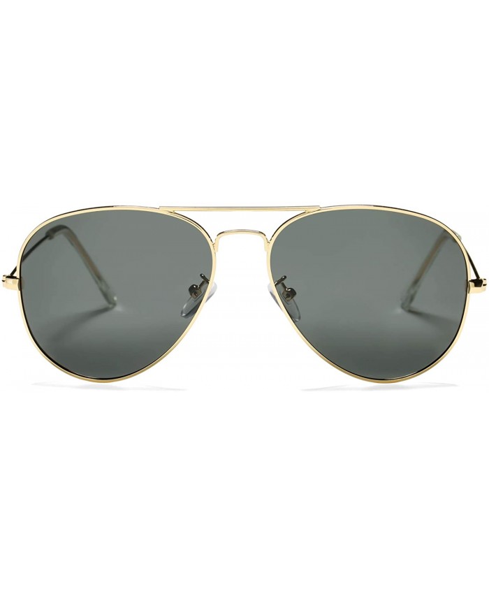 Pro Acme Classic Polarized Aviator Sunglasses for Men and Women UV400 Protection Gold Frame Black Lens