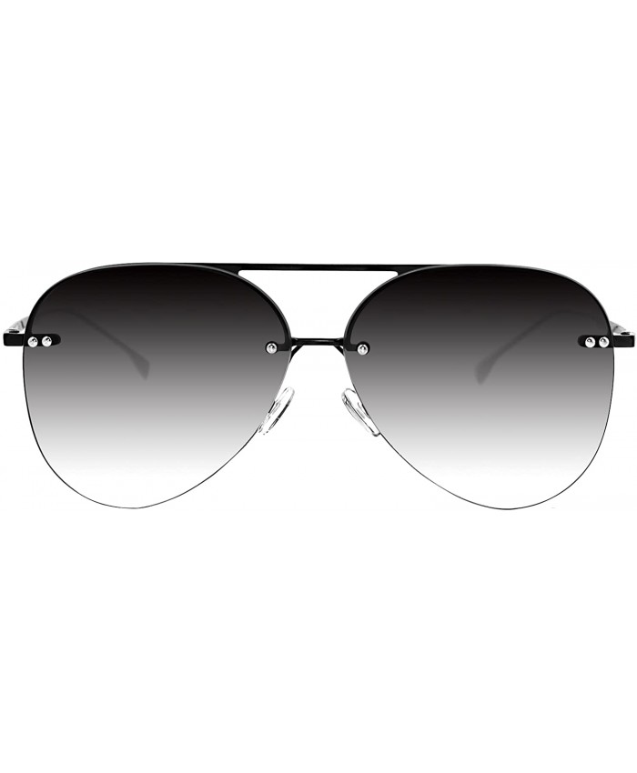 ProudDemon Men Women's Rimless Aviator Sunglasses Classic UV400 Gradient black Sun Glasses Frameless Vantage Driving Eyewear Fashion