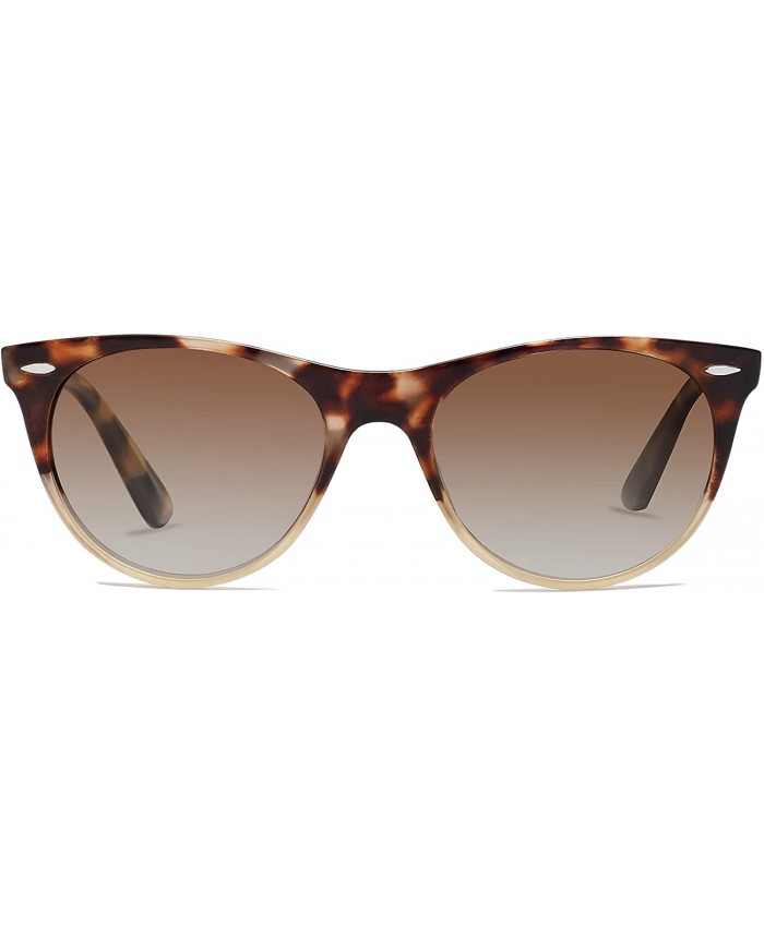 SOJOS Classic Polarized Sunglasses for Women Men Small Frame UV400 Lenses SJ2076 with Brown Tortoise Frame Gradient Brown Lens
