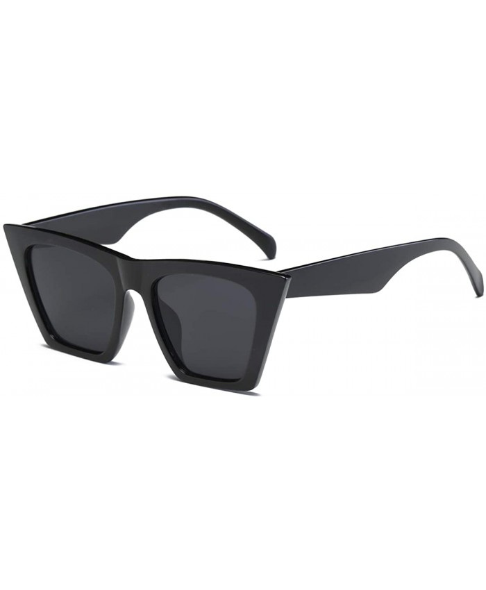Square Cat Eye Sunglasses for Women Fashion Retro Classic Cateye Sunglasses UV400 Protection Black