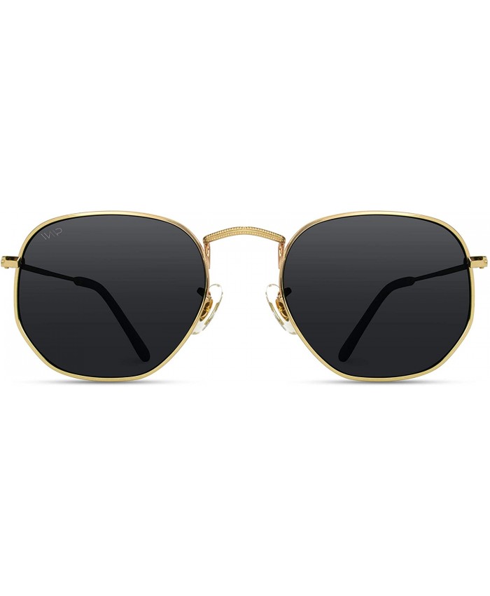 WearMe Pro - Geometric Hexagonal Round Gold Frame Retro Sunglasses