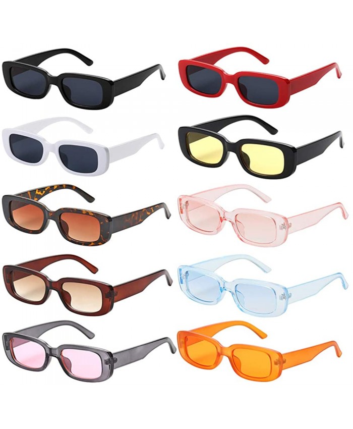 Women Small Square Sunglasses Vintage Rectangle Sun Glasses Novelty Eye Glasses Eyewear1-10 pairs small rectangle