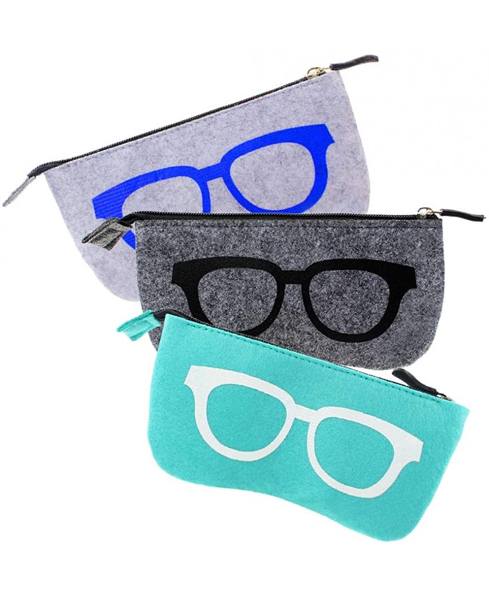 3 Pack Eyeglass Cases Sunglasses Pouch Collections - Soft Zipper Pouch Case - Glasses Storage Case Makeup Pouch at  Women’s Clothing store