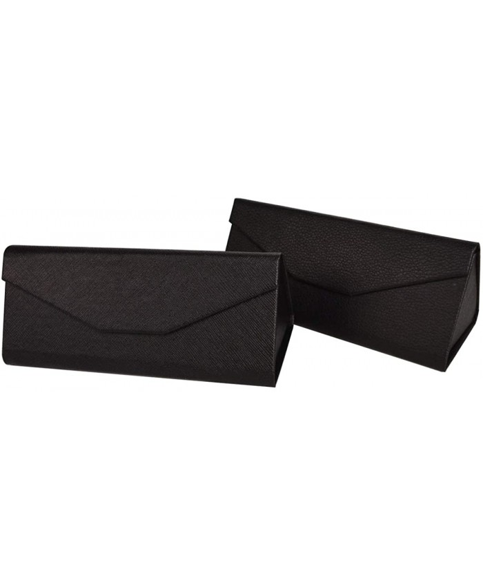 Bleiou Foldable Glasses Case Leather Hard Glasses Sunglasses Case Easy to Carry Pack of 2 Style 1 at  Men’s Clothing store