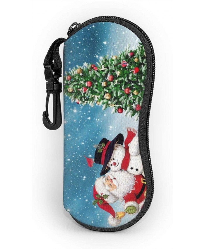 Christmas Sant Clause Eyeglasses Soft Case Snowman Christmas Tree Sunglasses Case Neoprene Eyewear Bag With Zippr Hook at  Women’s Clothing store