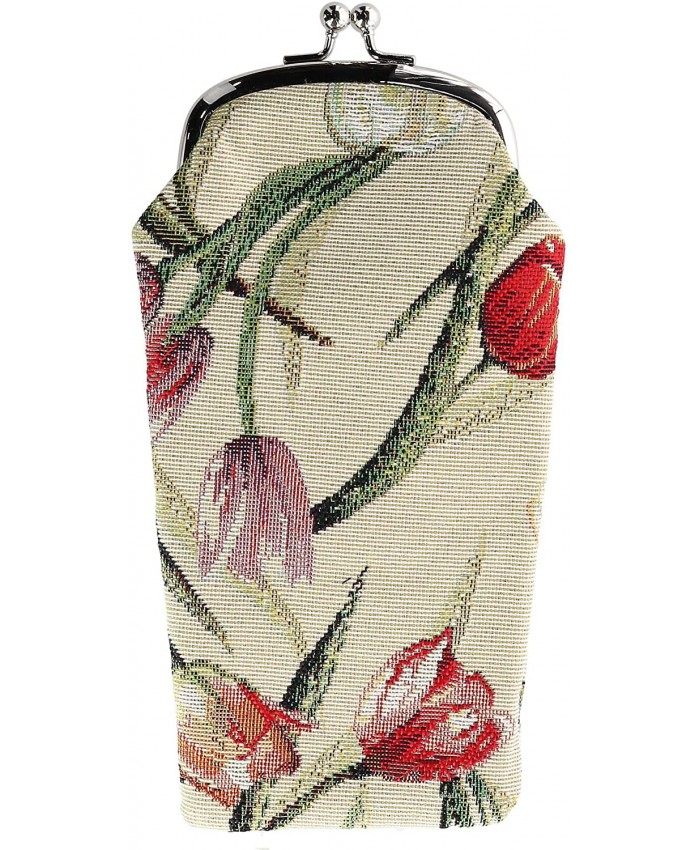 CTM Women's Tulip Print Tapestry Glasses Case Tulip at Women’s Clothing store