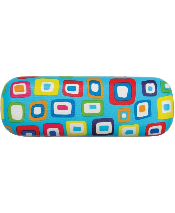 Glasses Case For Kids Girls Boys Small Hard Shell Eyeglass Case Colorful Squares Blue at  Women’s Clothing store
