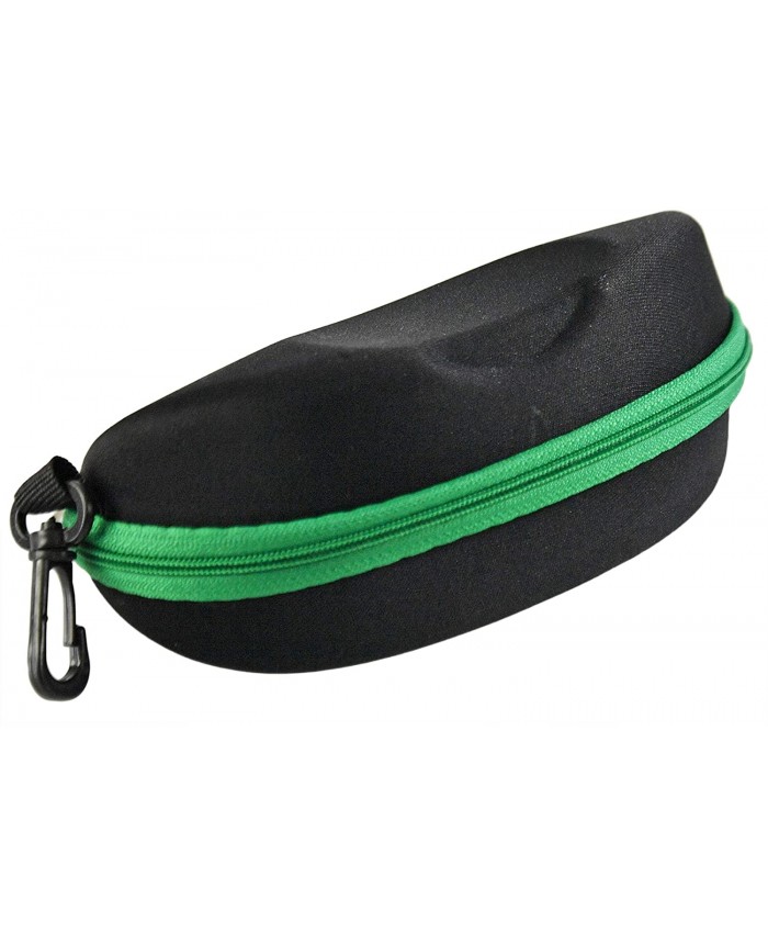 HOME-X Semi-Hard Glasses Case Protective Glasses Case with Carabiner Zipper Glasses Case 7” L x 3 ½” W x 3 H Black Green at  Women’s Clothing store