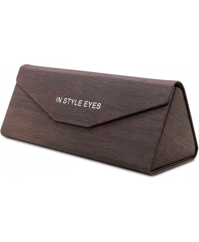 In Style Eyes Folding Glasses Case Medium Large Brown at  Men’s Clothing store