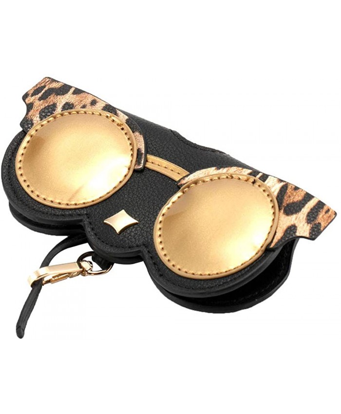 Sunglasses Case Can be Hung On the Bag Women and Men Oversize Eyeglass Sunglass large Leopard Ryrbrow at Men’s Clothing store