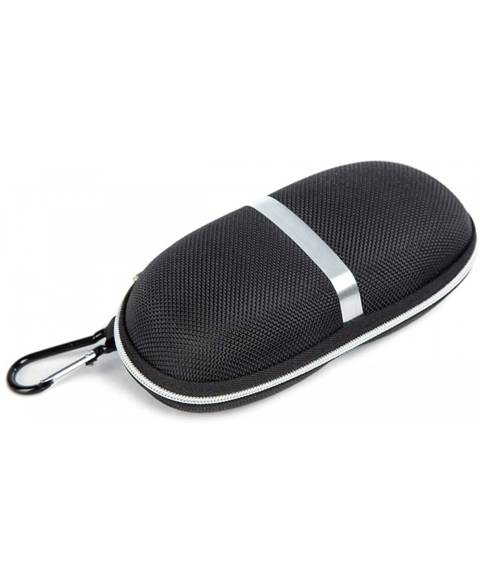 Sunglasses Case Portable Travel Zipper Eyeglasses Hard Case Glasses Case with Hook For Mens and Womens Color Black at  Men’s Clothing store