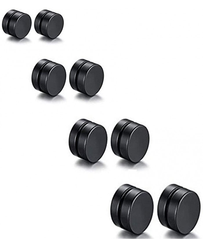 8PCS Asoorted Size 6-12MM Stainless Steel Magnetic Fake Black Size No Size