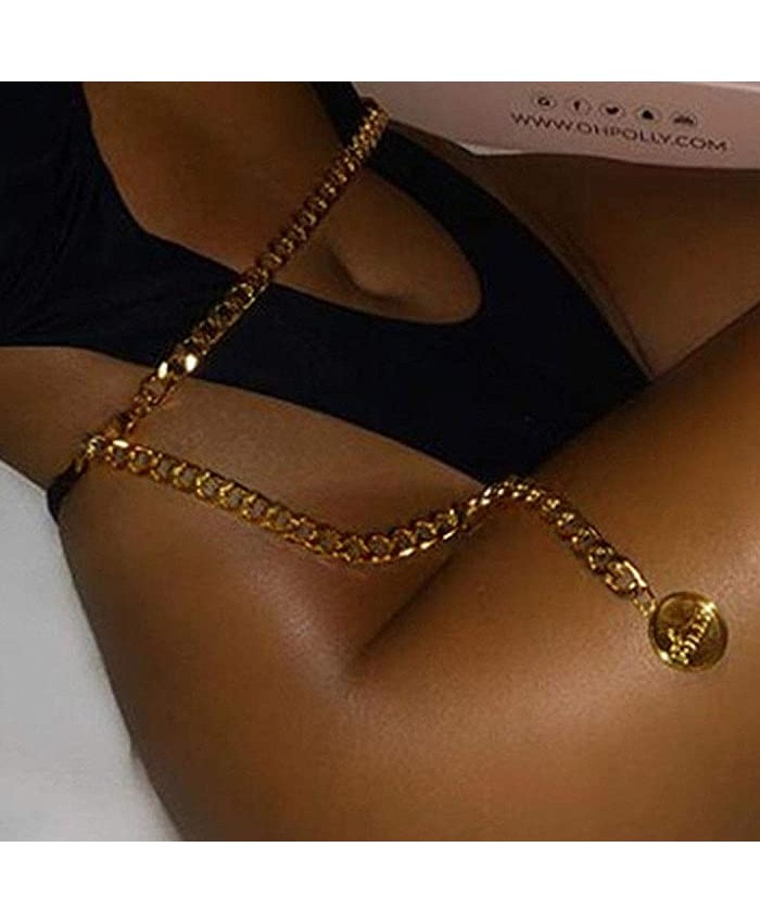 Cosydays Sexy Belly Chain Gold Beach Bikini Body Chain Waist Summer Party Body Chain Jewelry for Women and Girls A-Cion