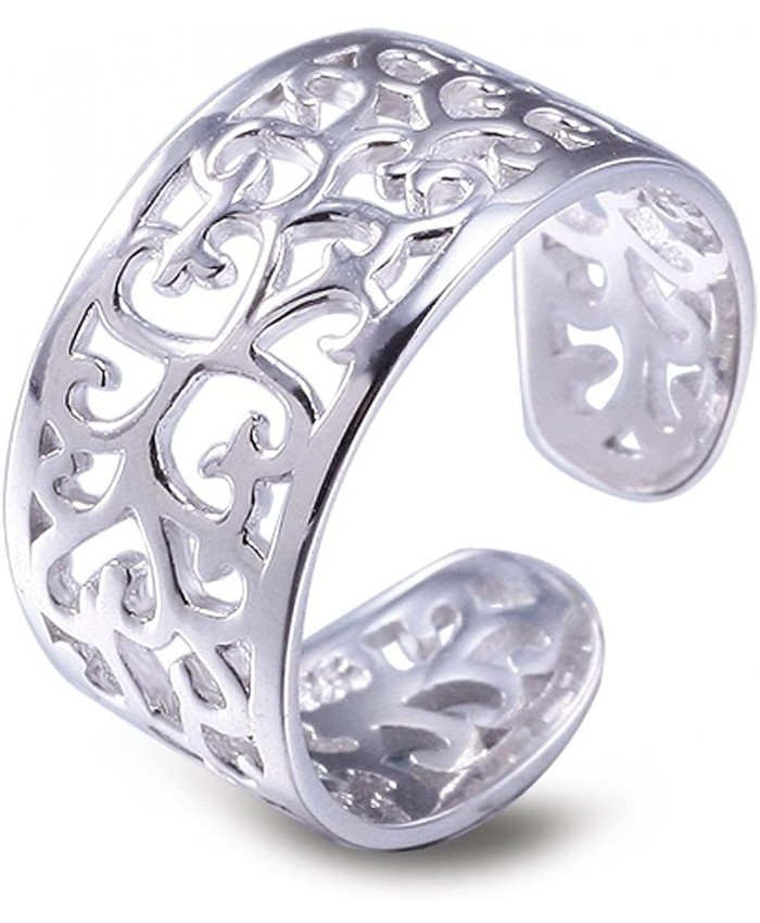 VIKI LYNN Toe Rings for Women Sterling Silver Adjustable Open Rings Tail Ring VIKI LYNN