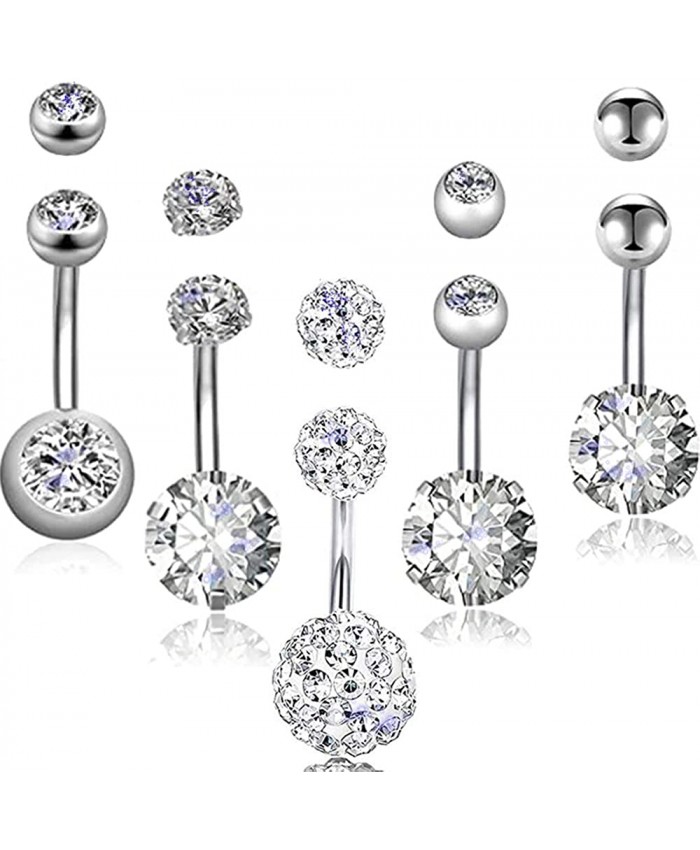 Yeelong Belly Button Ring Belly Rings for Women Belly Button Rings Hypoallergenic 14g Surgical Steel Navel Piercing Jewelry