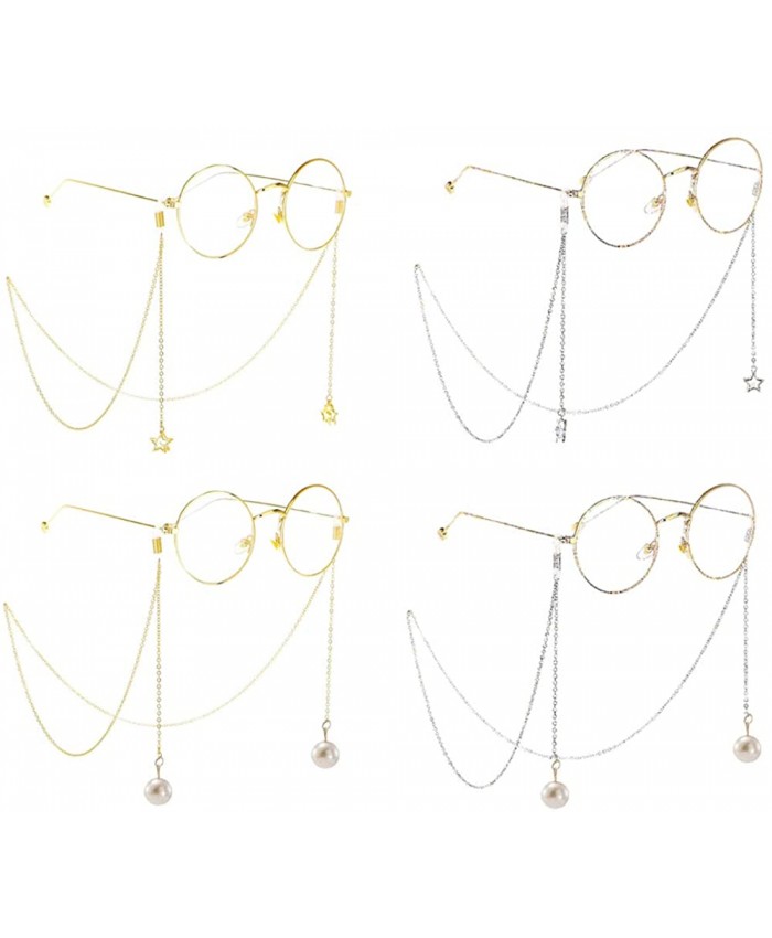 4 Pcs Eyeglass Chains Glasses Keeper Reading Eyeglasses Holder Strap Cords Strings Lanyards - Adjustable Elegant Holder Eyewear Retainer for Women MenGold and Silver at  Men’s Clothing store