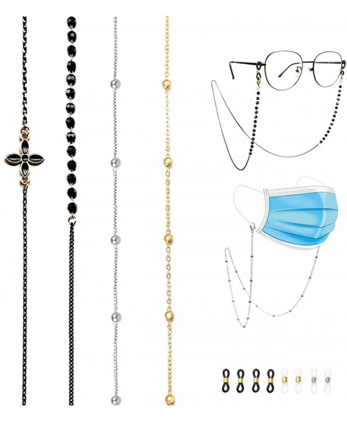 4 Pcs Glasses Chains for Women Anti-Lost Light Womens Glasses Chain for Glasses Holder for Women Men Teen Elderly