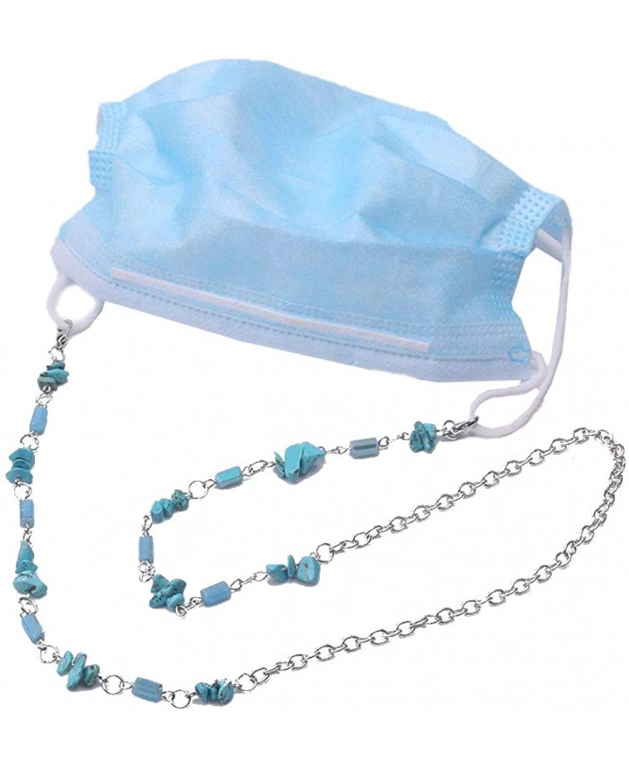 anxo Mask and Glasses Chain Necklace Natural Stone Beads Mask Holder at Women’s Clothing store