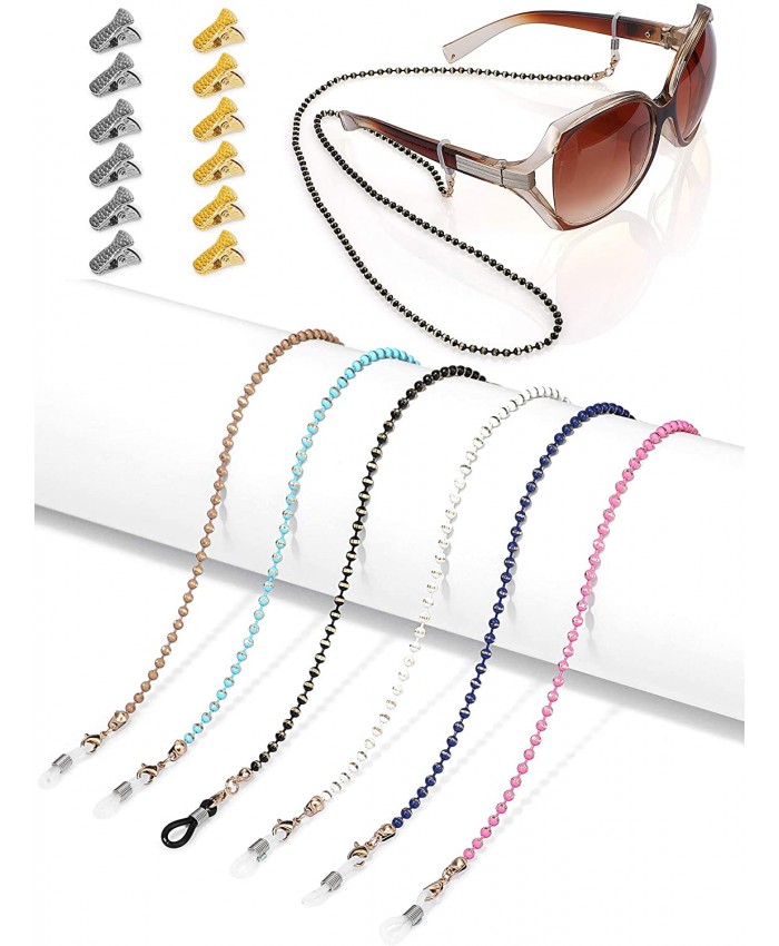 Enhon 6 Pieces Eyeglass Chains for Women Face Covering Holder Strap Beaded Necklace Chain Cord Eyeglass Holder Chains with Metal Clip Eyewear Retainer for Sunglasses Daily Glasses Reading Glasses at  Women’s Clothing store
