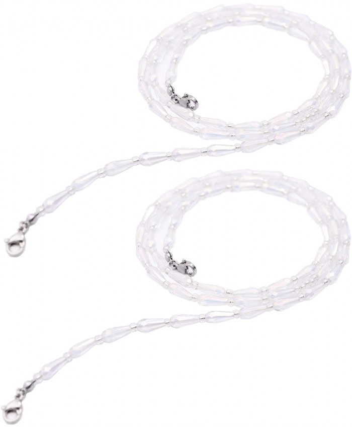 Eyeglass Chain for Women Crystal Beads Sunglass Chain Eyeglass Holder Strap Lanyard for Face Mask Glasses Eyewear White at  Women’s Clothing store