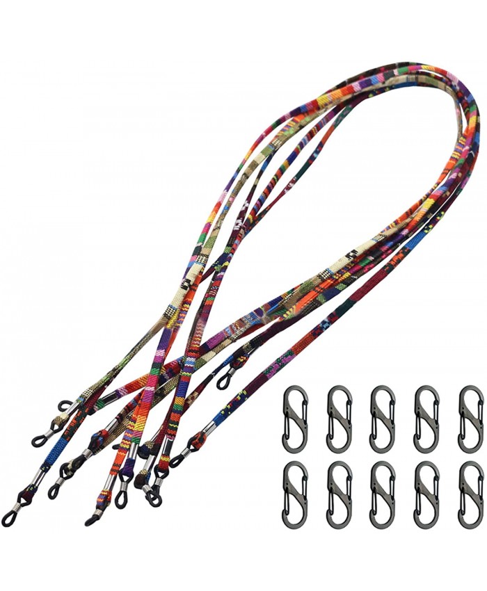 Face Shield Bandanas Lanyard Colorful Boho Eyeglass Chains Glasses Strap Holder Necklace Retainer Cords around Neck for Women Men Kids 5 Pack at  Women’s Clothing store