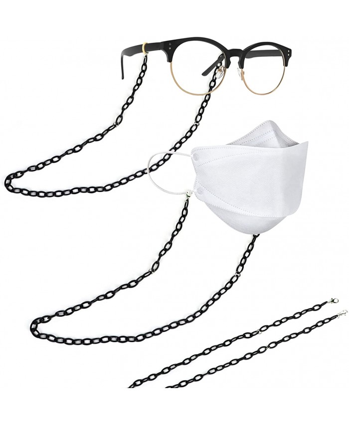 KICH Mask Chain Lanyard Eyeglass Holder - Black Chain Fashionable Anti-lost Mask Multi-purpose Black at  Women’s Clothing store