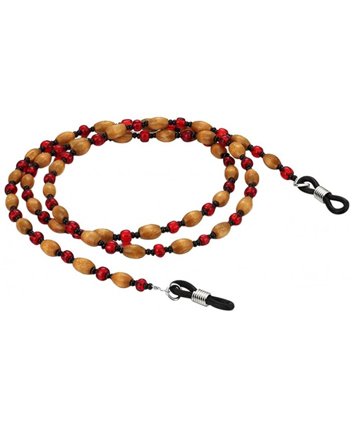 LUOEM Eyeglasses Chain Holder Sunglasses Straps Wood Beaded Glasses Chain Strap Cord Necklace at  Women’s Clothing store