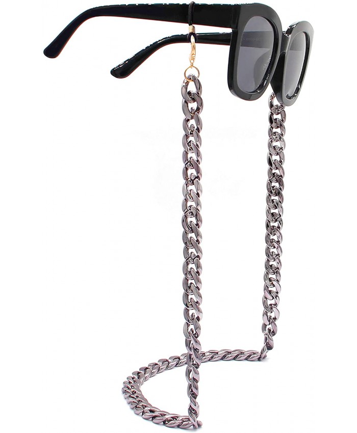 Masks and eyeglasses fashion accessory links chain MEDIUM SIZE DARK SILVER at  Women’s Clothing store