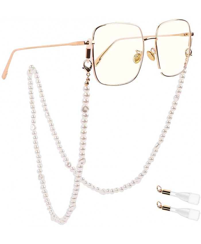 OLADOT Glasses Chain Fake Pearl Long Chain Men's and Women's Glasses Holder Sunglasses Fixing Rope Earphone Anti-lost Necklace at Women’s Clothing store