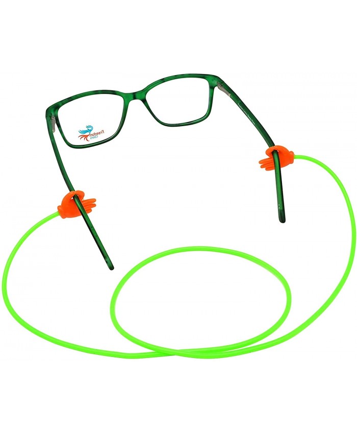 Pack of 3 non-slip silicone straps for glasses For Men and Women Neon Green Orange at Men’s Clothing store