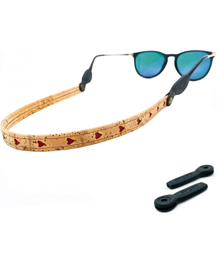Premium Cork Sunglass Strap Eyeglass Chain Lanyard – 2 Sizes Incl. Fits All Styles 3 8” Sunglasses Strap Red Heart at  Men’s Clothing store