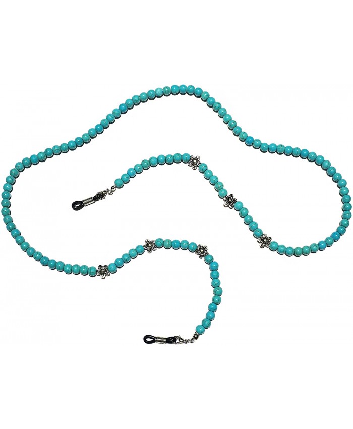 Premium Handmade Turquoise Colored Beaded Eyeglass Holder Eyeglass Chain for Women Eyeglass Necklace at  Women’s Clothing store