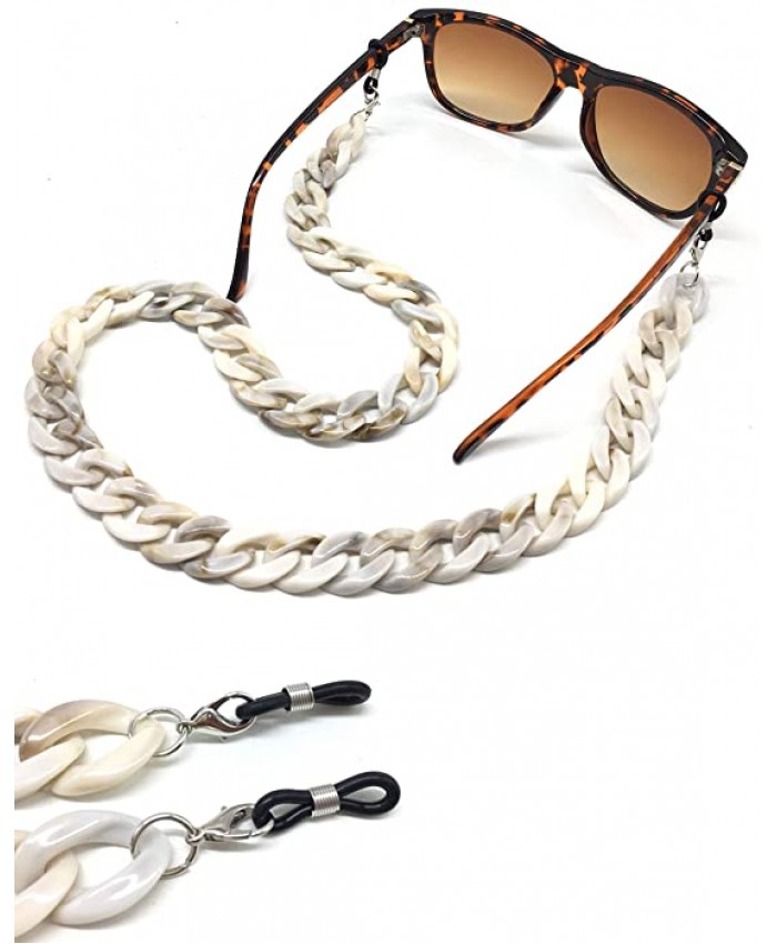 Umeyn Twist Link Chuny Acrylic Eyeglass Chain Sunglasses Holder Eyewear Retainer Strap Shell Color