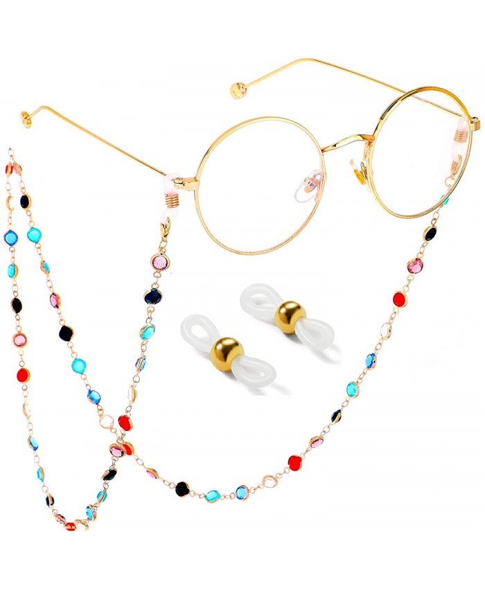 VINCHIC Colorful Beaded Eyeglass Chain Sunglass Holder Strap Eyeglass Necklace Chain Cord for Women colorful at  Women’s Clothing store