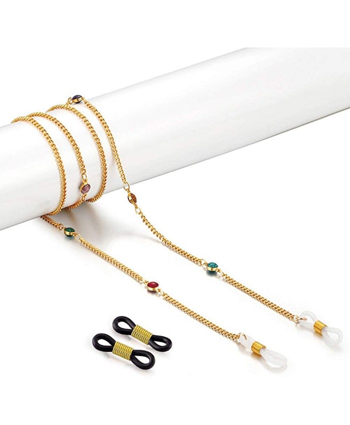 Yantu Colorful Beaded Eyeglass Chains Sunglasses Eyewear Strap Cord Lanyard Holder Reading Glasses Retainer for Women Gold at  Women’s Clothing store