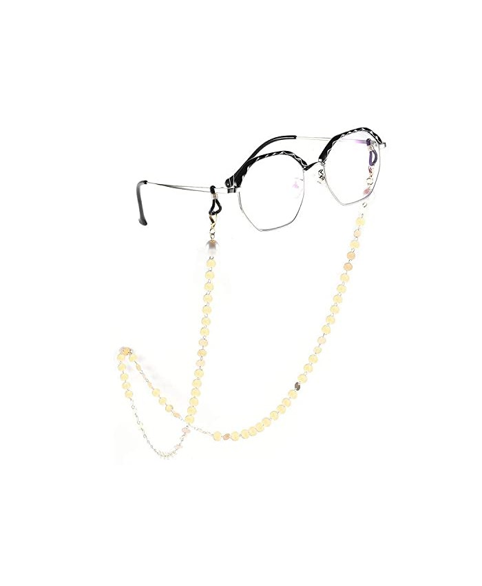 YienDoo Boho Pearls and Sequins Eyeglass Anti-skid Glasses Chain Mask Chain Eyeglass Accessories Eyewear Retainer Necklace Eyeglass Strap Holder Sunglass Retainer Strap for women and girls Gold