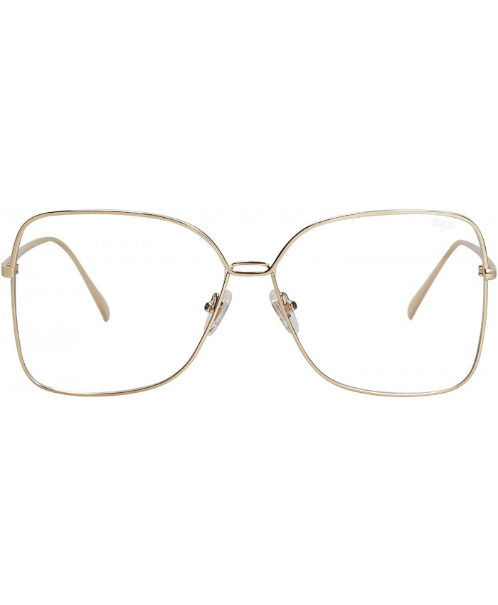 SOJOS Fashion Square Clear Lens Glasses Computer Eyewear Frame SJ1082 with Gold Frame Clear Lens