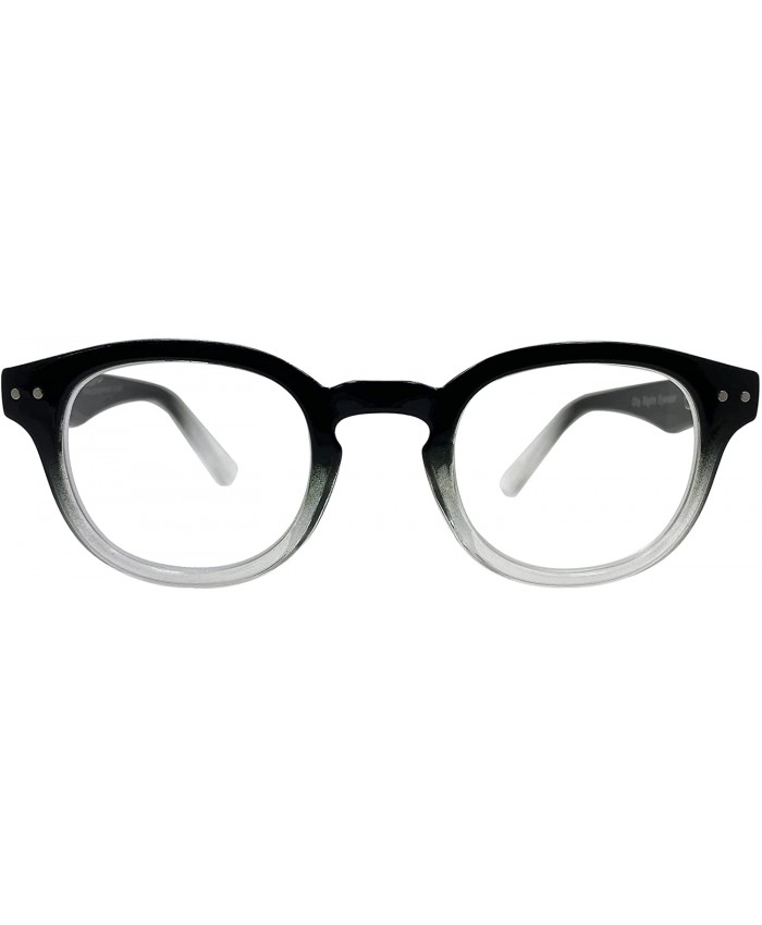 The Portland Keyhole Round Reading Glasses Set Black & Clear 2.0