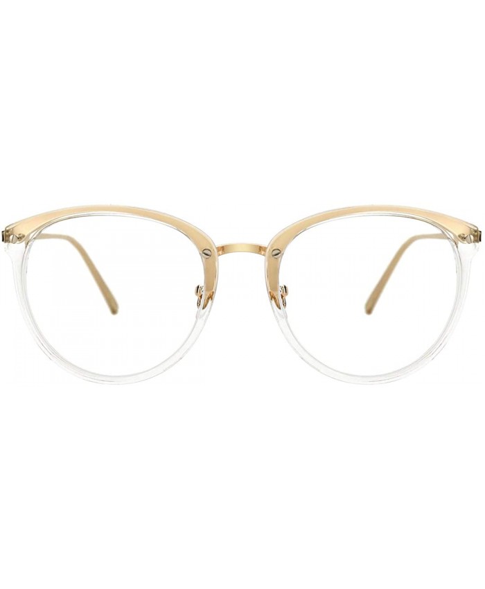 TIJN Blue Light Block Glasses Round Optical Eyewear Non-prescription Eyeglasses Frame for Women Men