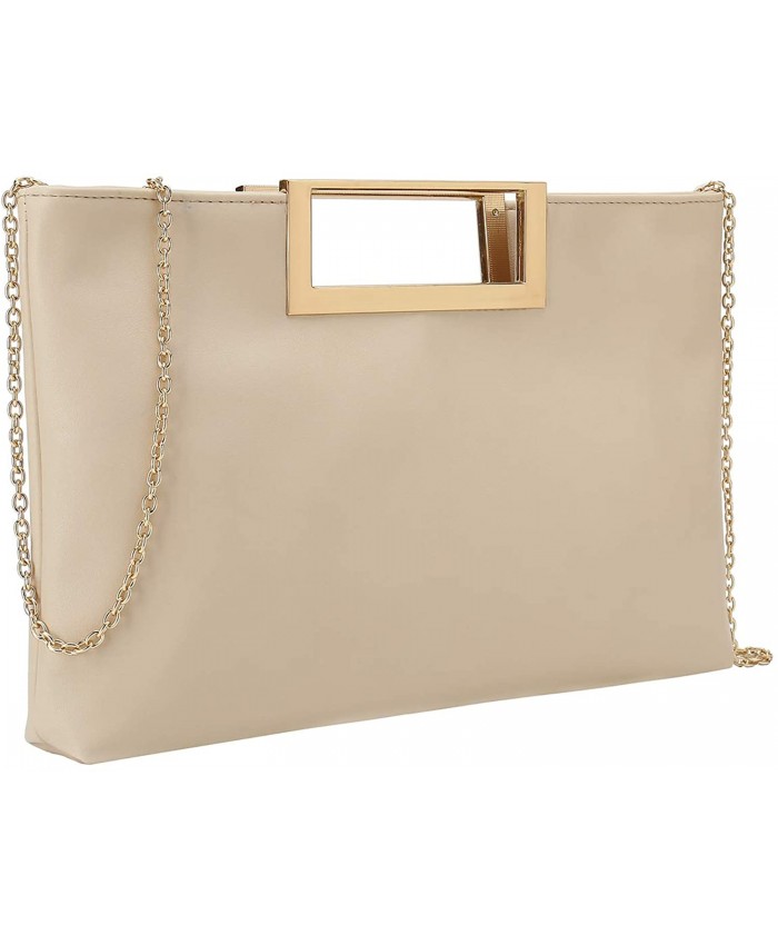 Charming Tailor Fashion PU Leather Handbag Stylish Women Convertible Clutch Purse Beige Handbags
